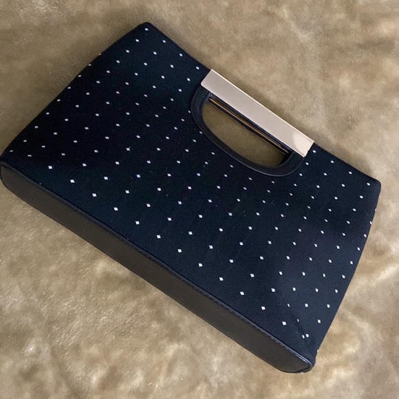 Womens White House Black Market Polka Dot Clutch
